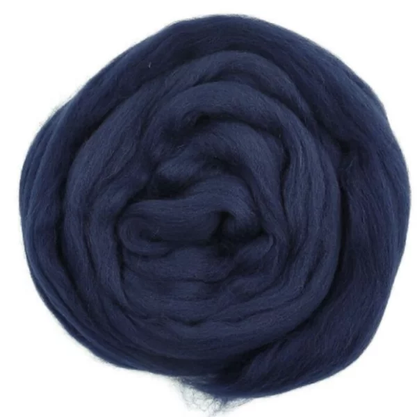 Bol donker blauwe marine navy merino, biologisch geverfd.