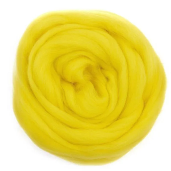 Bol helder gele knal gele lontwol in sunshine geel, merino, biologisch geverfd.