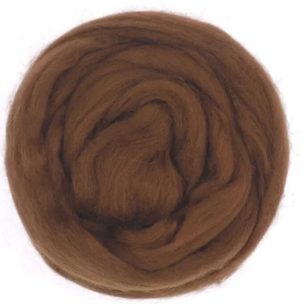 Bol chestnut, kastanje bruin, middel bruine merino, biologisch geverfd.