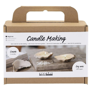 Maak je eigen oesterschelp kaarsen met deze DIY set.