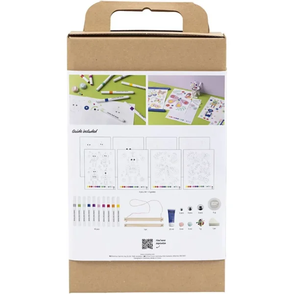 Inhoud DIY voor kids. Kleuren voor kinderen, maak je eigen vlinder- en robot prints voor aan de muur.