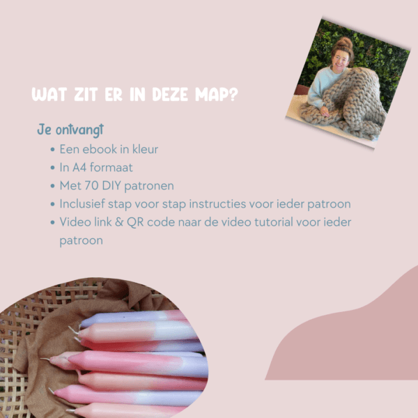 Patronen boek met 70 DIY patronen gebundeld in een ebook om waanzinnige interieur items zelf te maken met stap voor stap tutorials en video's.