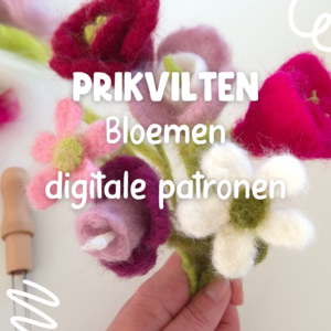 Digitaal patroon bloemen vilten.