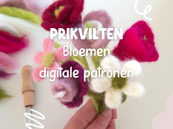 Digitaal patroon bloemen vilten.