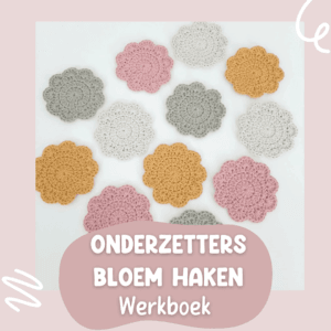Onderzetters bloem haken werkboek voorblad.