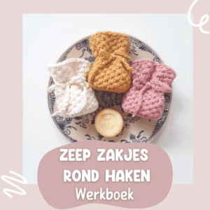 Zeep zakjes rond haken werkboek voorblad.