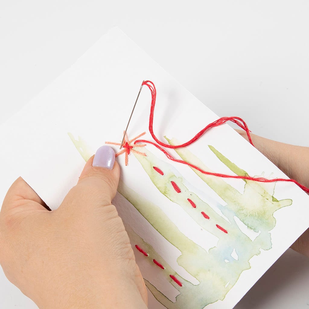 Borduur op kaarten met aquarel.