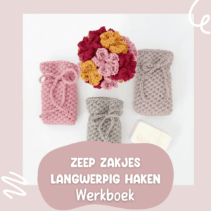 Zeep zakjes langwerpig haken werkboek voorblad.