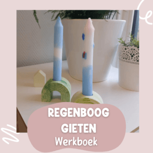 Regenboog gieten met kleurstof werkboek voorblad.