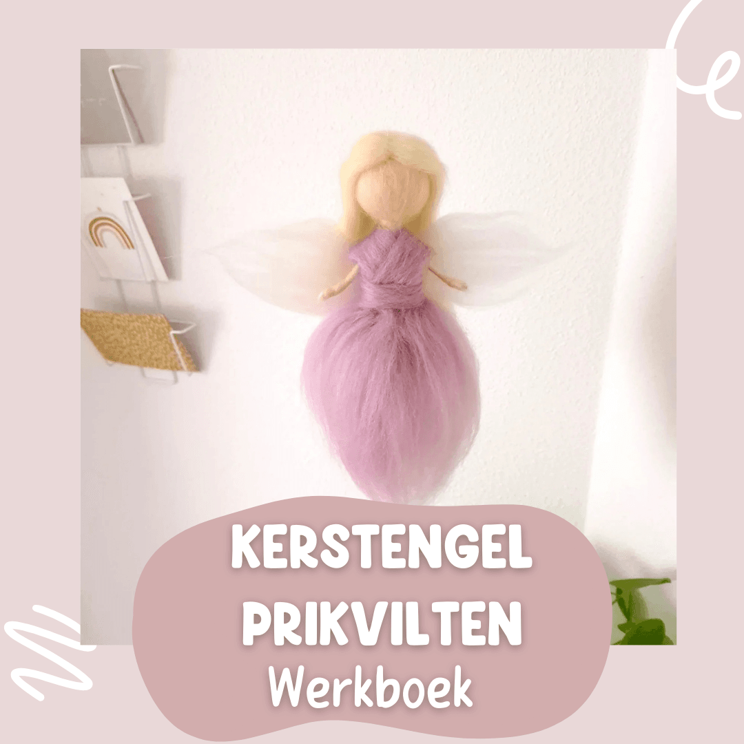 Kerstengel prikvilten werkboek.