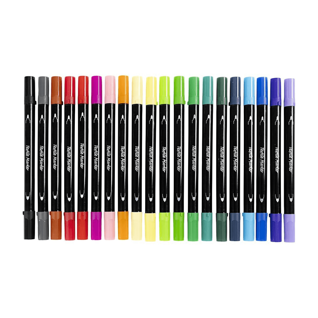 Hoge kwaliteit textielstiften in verschillende kleuren.