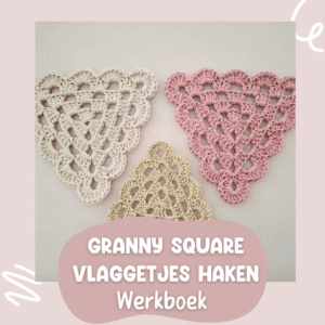 Werkboek granny square vlaggetjes haken voorblad.