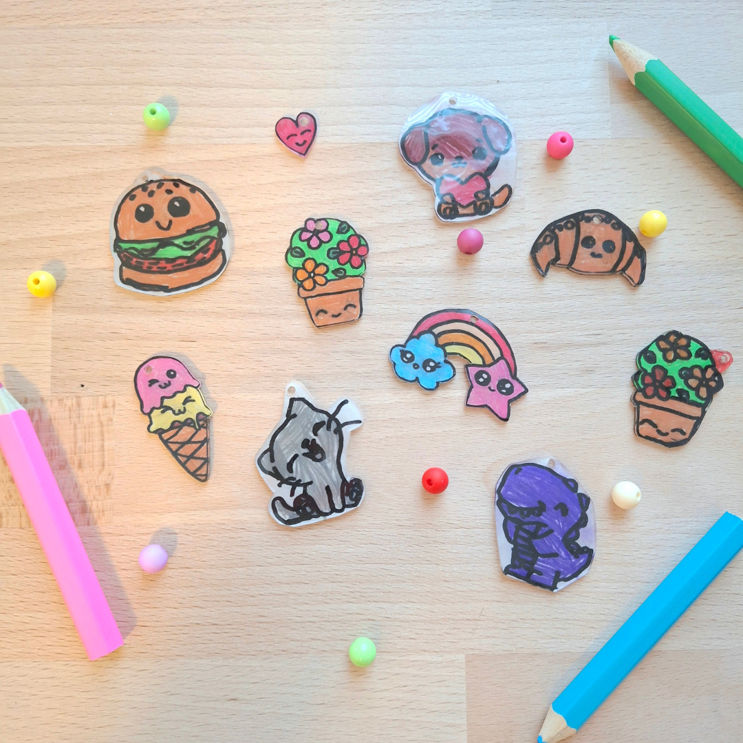 Resultaten van de kids box krimpfolie vrolijke sleutelhangers.