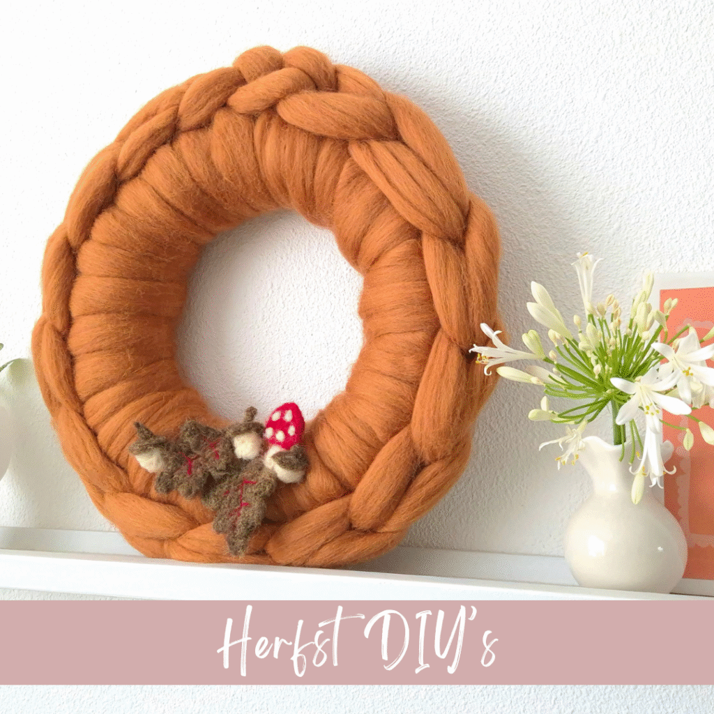 Herfstkrans van lontwol, ontdek onze herfst DIY's!