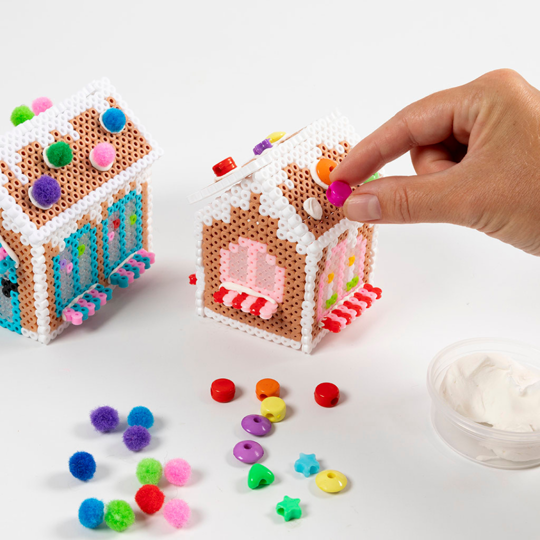 kerst dorpje strijkkralen knutselen