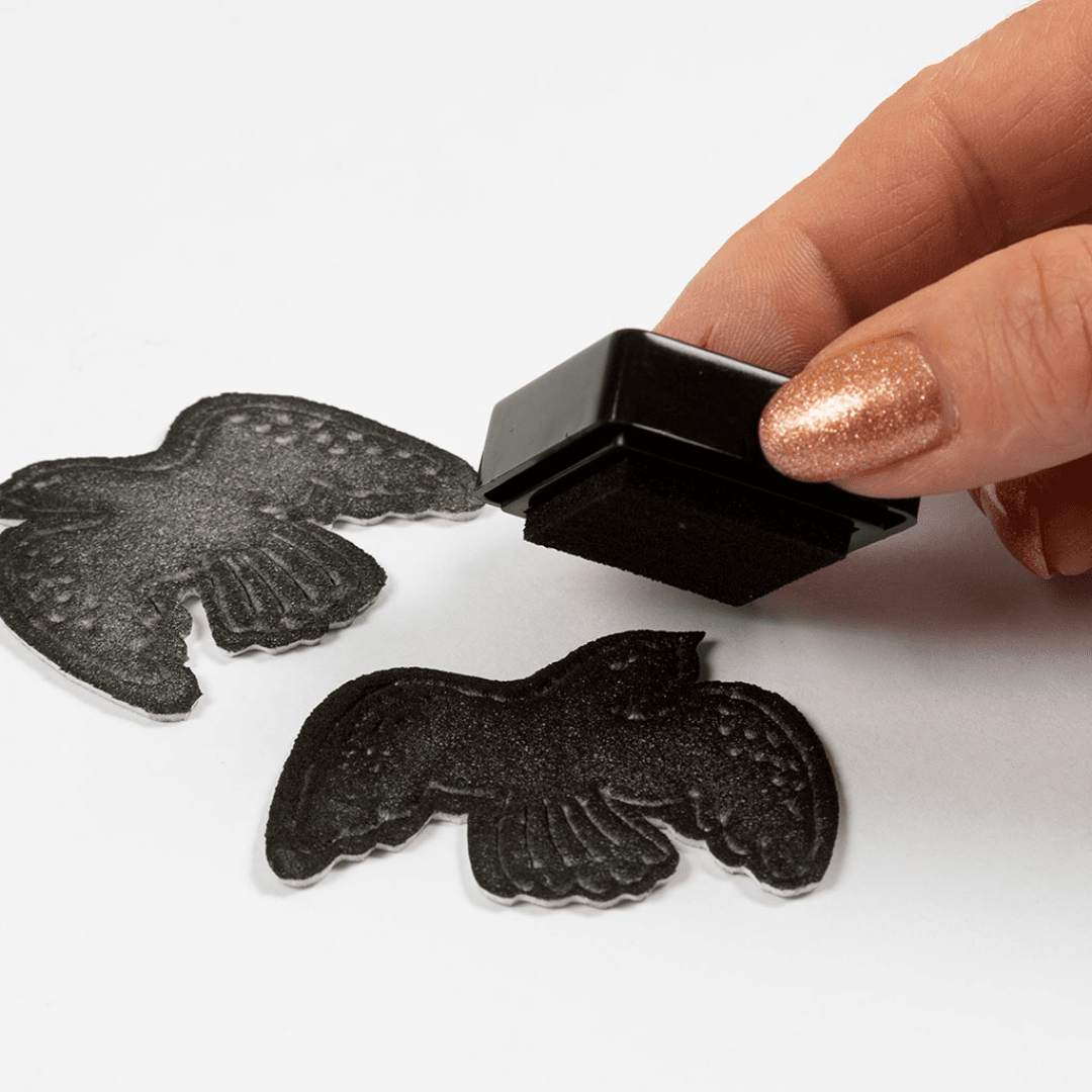 stempelinkt kussen roze productafbeelding in gebruik