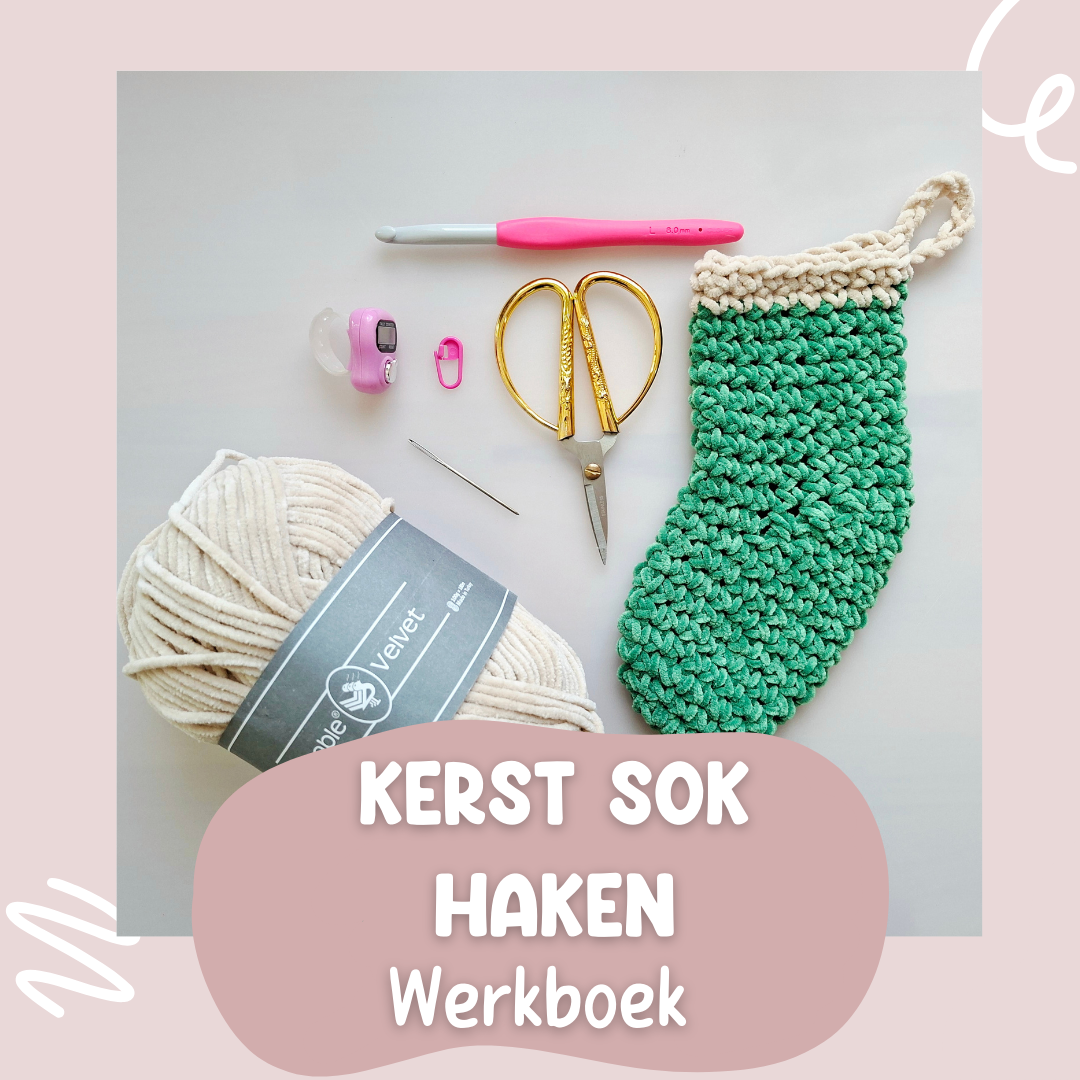 werkboek kerst sok haken voorblad