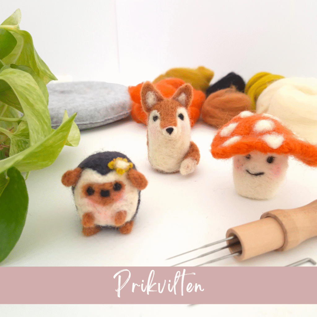 Leren prikvilten en prik vilt 3D setjes.