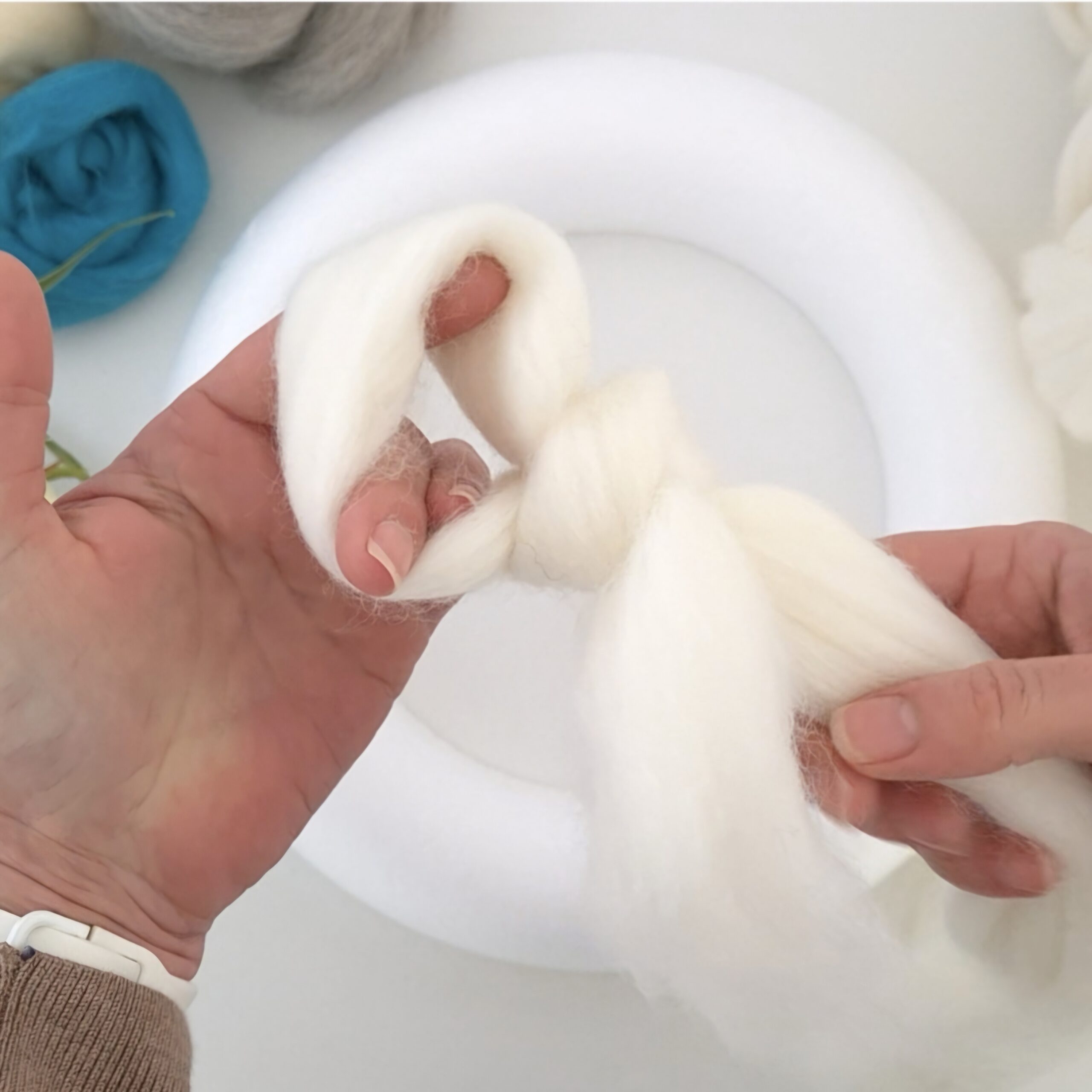 #09 Losse Box | Seizoenskrans van lontwol | Winter / Kerst - Afbeelding 2