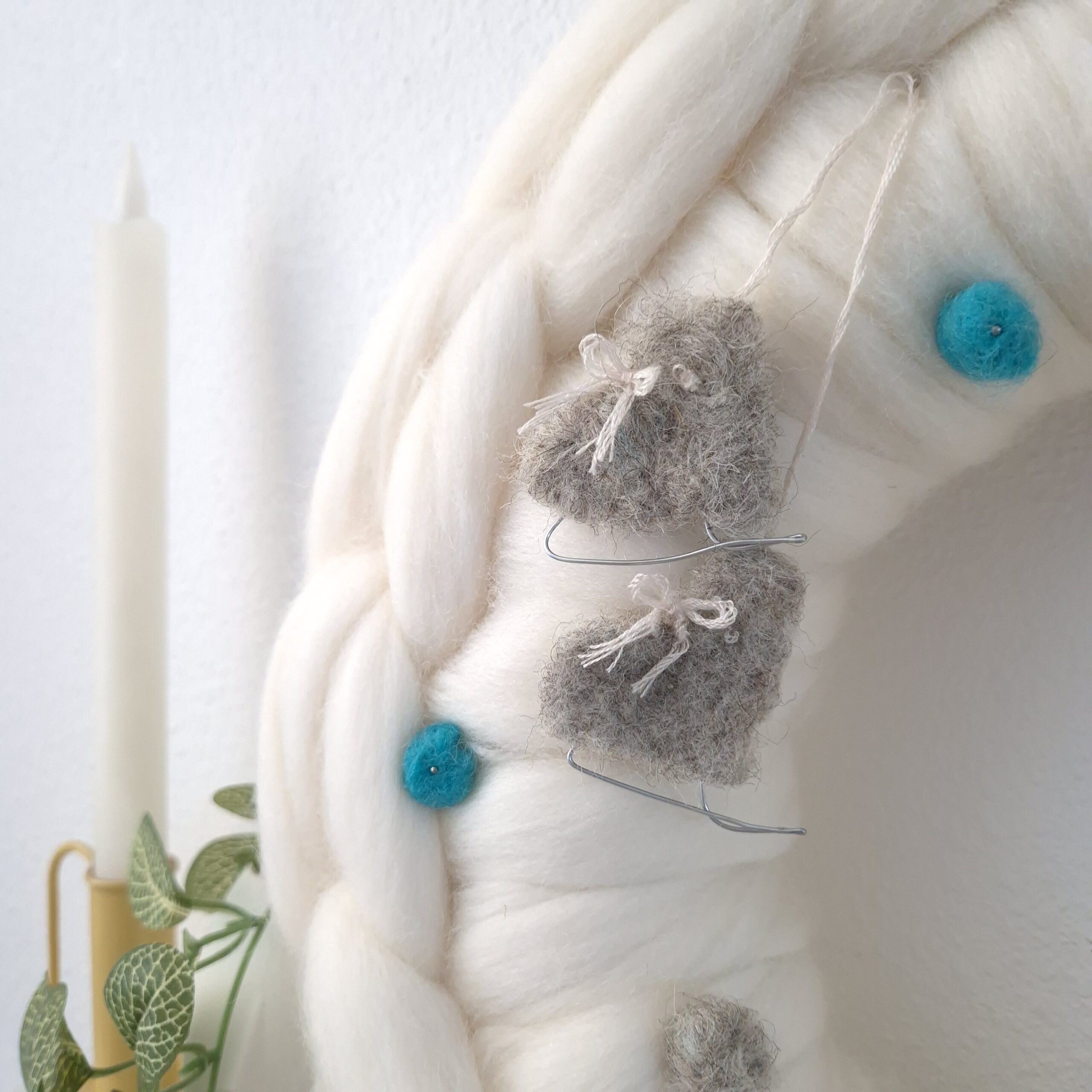 #09 Losse Box | Seizoenskrans van lontwol | Winter / Kerst - Afbeelding 5