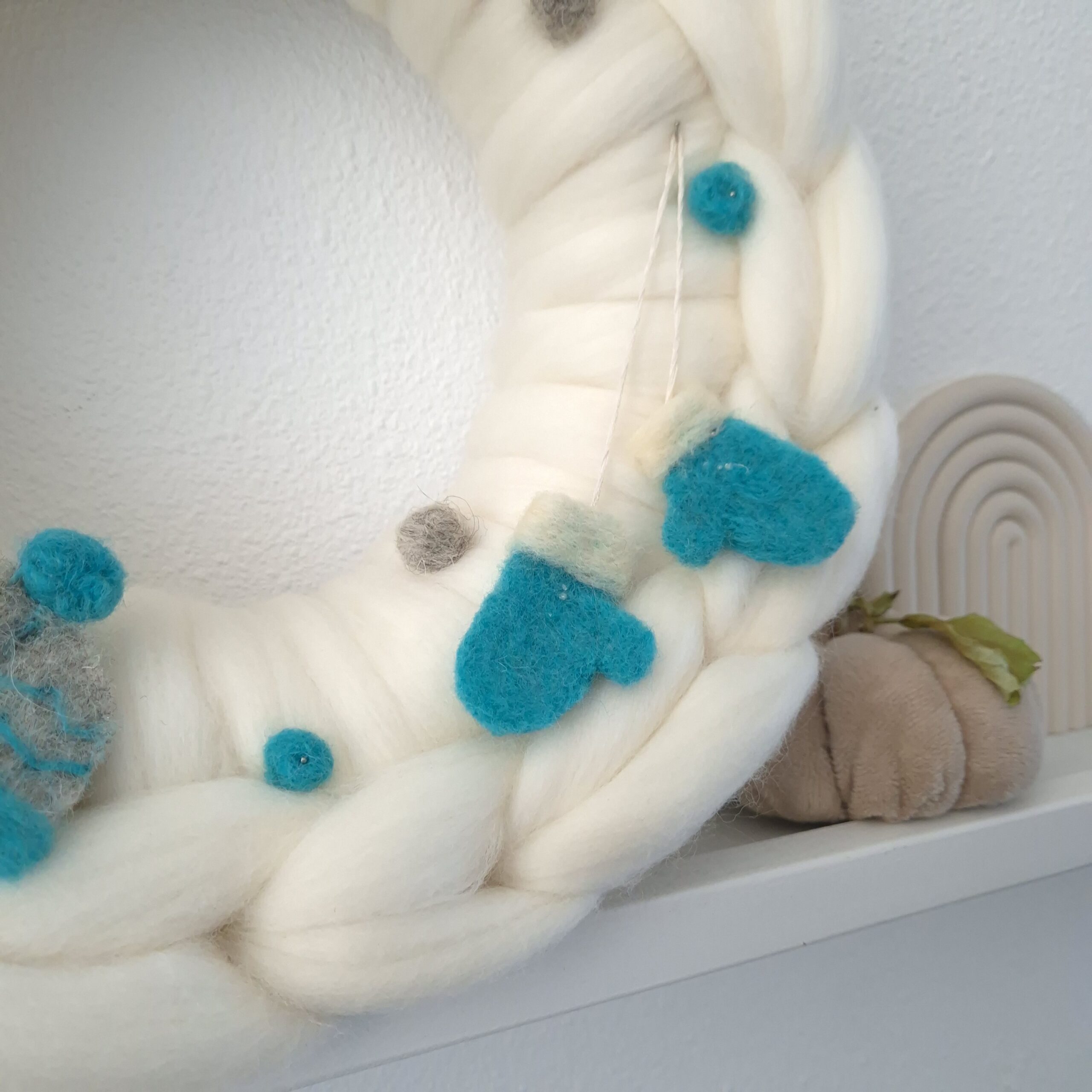 #09 Losse Box | Seizoenskrans van lontwol | Winter / Kerst - Afbeelding 6