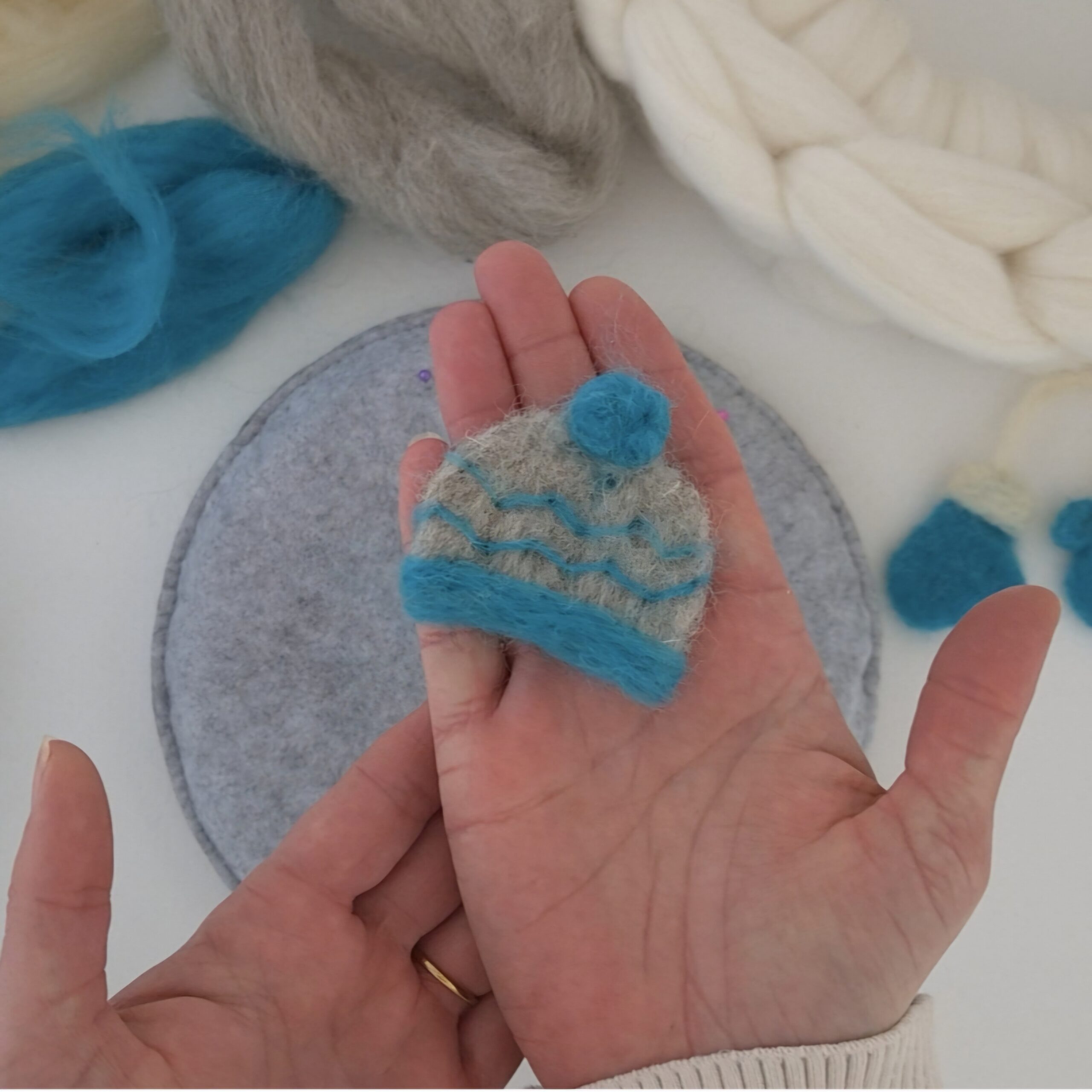 #09 Losse Box | Seizoenskrans van lontwol | Winter / Kerst - Afbeelding 4